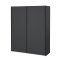 Catania Kleiderschrank 221x179x65cm, 2 Schiebetren matt schwarz.