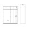Catania Kleiderschrank 221x179x65cm, 2 Schiebetren matt schwarz.