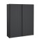 Catania Kleiderschrank 221x179x65cm, 2 Schiebetren matt schwarz.