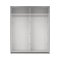 Catania Kleiderschrank 221x179x65cm, 1 Schiebetr, 1 Schiebetr mit Spiegel matt schwarz.