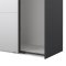 Catania Kleiderschrank 221x179x65cm, 1 Schiebetr, 1 Schiebetr mit Spiegel matt schwarz.