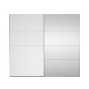 Catania Kleiderschrank 221x244x67cm, 1 Schiebetr, 1 Schiebetr mit Spiegel wei.