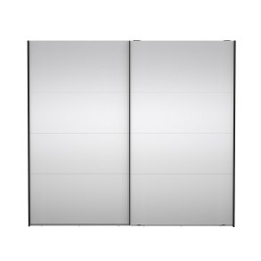 Catania Schiebetrenschrank 2 Tren mit Spiegel 245x220cm matt schwarz.