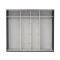 Catania Schiebetrenschrank 2 Tren mit Spiegel 245x220cm matt schwarz.