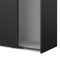 Catania Kleiderschrank 221x179x65cm, 2 Schiebetren matt schwarz.