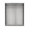 Catania Kleiderschrank 221x179x65cm, 1 Schiebetr, 1 Schiebetr mit Spiegel matt schwarz.