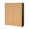 Catania Kleiderschrank 221x179x65cm, 1 Schiebetr, 1 Schiebetr mit Spiegel matt schwarz.