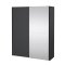 Catania Kleiderschrank 221x179x65cm, 1 Schiebetr, 1 Schiebetr mit Spiegel matte grau.