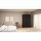 Catania Kleiderschrank 201x119x65cm, 2 Schiebetren matt schwarz.