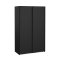 Catania Kleiderschrank 201x119x65cm, 2 Schiebetren matt schwarz.