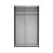 Catania Kleiderschrank 201x119x65cm, 1 Schiebetr, 1 Schiebetr mit Spiegel matt schwarz.