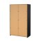 Catania Kleiderschrank 201x119x65cm, 1 Schiebetr, 1 Schiebetr mit Spiegel matt schwarz.