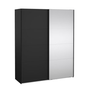 Catania Schiebetrenschrank 2 Tren 180x220cm matt schwarz.