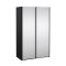 Catania Schiebetrenschrank 2 Tren mit Spiegel 120x200cm matt schwarz.