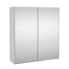 Catania Schiebetrenschrank 2 Tren mit Spiegel 180x200cm wei.