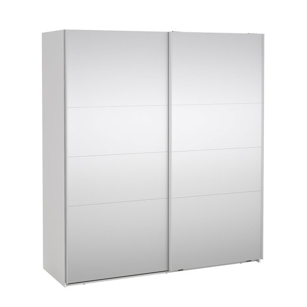Catania Schiebetrenschrank 2 Tren mit Spiegel 180x200cm wei.
