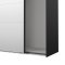 Catania Schiebetrenschrank 2 Tren mit Spiegel 180x200cm matt schwarz.