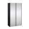 Catania Schiebetrenschrank 2 Tren mit Spiegel 120x220cm matt schwarz.