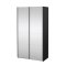 Catania Schiebetrenschrank 2 Tren mit Spiegel 120x220cm matt schwarz.