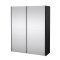 Catania Schiebetrenschrank 2 Tren mit Spiegel 180x220cm matt schwarz.