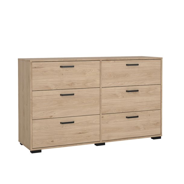 Sofia Kommode 6 Schubladen Eiche Dekor.