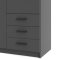 Spell Kleiderschrank 2 Türen und 3 Schubladen matt grau.