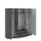 Spell Kleiderschrank B183 cm 4 Tren und 3 Schubladen matt grau.