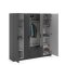 Spell Kleiderschrank B183 cm 4 Tren und 3 Schubladen matt grau.