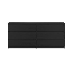 Naia Kommode 6 Schubladen schwarze Struktur.