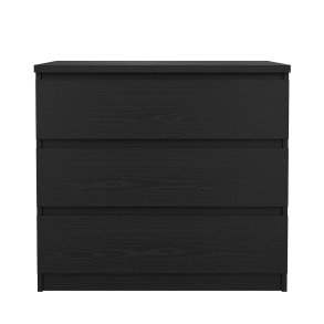 Naia Kommode 3 Schubladen schwarze Struktur.