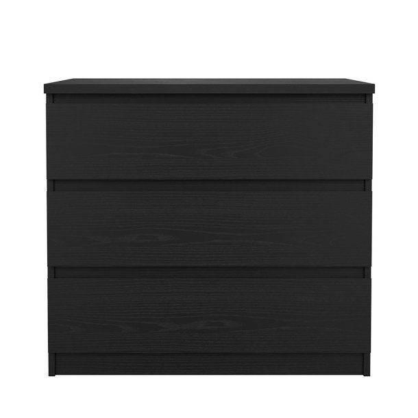 Naia Kommode 3 Schubladen schwarze Struktur.