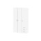 Spell Kleiderschrank 3 Tren, 3 Schubladen weiss.