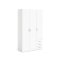 Spell Kleiderschrank 3 Tren, 3 Schubladen weiss.