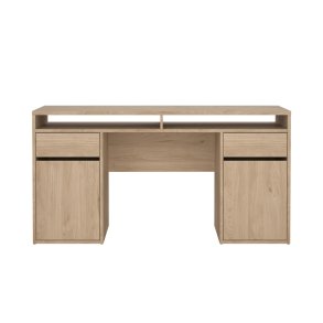 FunctionPlus Schreibtisch 2 Tren 2 Schubladen Nussbaum dekor.