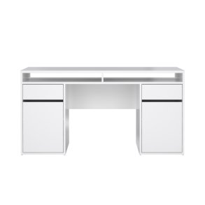 FunctionPlus Schreibtisch 2 Tren 2 Schubladen wei Hochglanz.