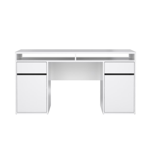 FunctionPlus skrivebord 2 lger 2 skuffer hvid hjglans.