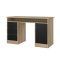 FunctionPlus Schreibtisch mit Schloss 1 Tr 3 Schubladen Eiche dekor schwarz.