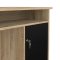 FunctionPlus Schreibtisch mit Schloss 1 Tr 3 Schubladen Eiche dekor schwarz.