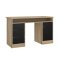 FunctionPlus Schreibtisch mit Schloss 1 Tr 3 Schubladen Eiche dekor schwarz.