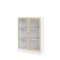 Base Regal 2 Glastren weiss, Eiche Struktur Dekor.