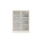 Base Regal 2 Glastren weiss, Eiche Struktur Dekor.