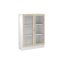 Base Regal 2 Glastren weiss, Eiche Struktur Dekor.