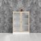 Base Regal 2 Glastren weiss, Eiche Struktur Dekor.