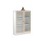 Base Regal 2 Glastren weiss, Eiche Struktur Dekor.