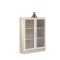 Base Regal 2 Glastren Eiche Struktur Dekor, weiss.