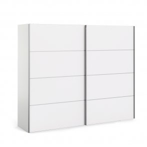 Veto Schiebetürenschrank 2 Türen breit 243 cm weiss.