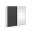 Veto Schiebetrenschrank B243 cm 1 Tr und 1 Spiegeltr wei und mattschwarz.