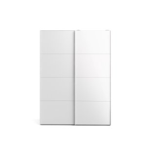Veto Schiebetrenschrank B150 cm 2 Tren wei und wei hochglanz.