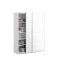 Veto Schiebetrenschrank B150 cm 2 Tren wei und wei hochglanz.