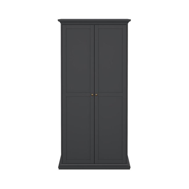 Venedig Kleiderschrank 2 Tren matt grau.